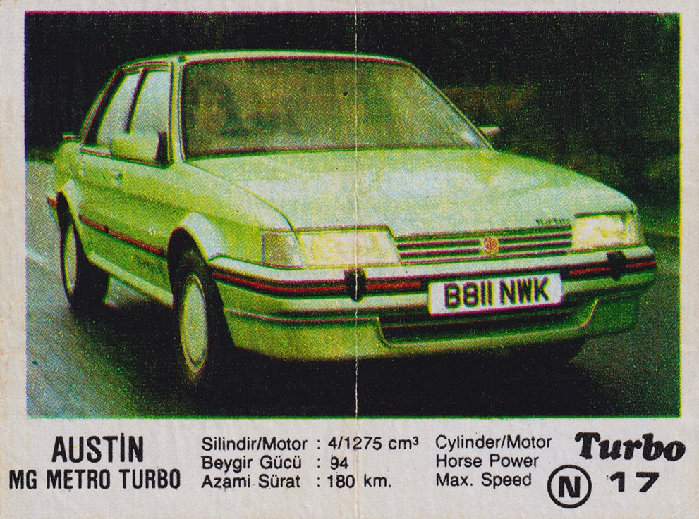 Вкладыш №17 — Austin MG Metro Turbo, изображение каталога