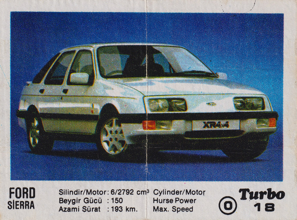 Вкладыш №18 — Ford Sierra, изображение каталога