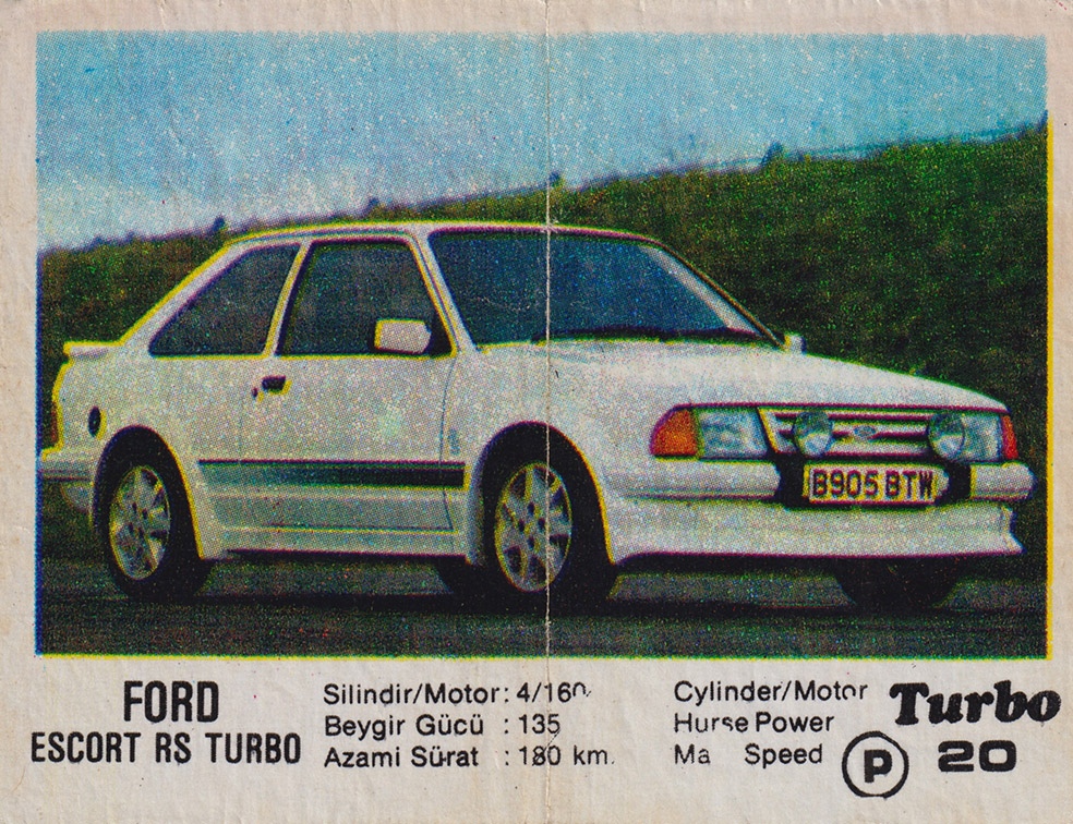 Вкладыш №20 — Ford Escort RS Turbo, изображение каталога