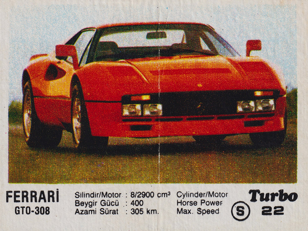 Вкладыш №22 — Ferrari GTO-308, изображение каталога