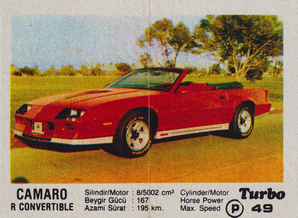 Вкладыш №49 — Camaro R Convertible, изображение каталога