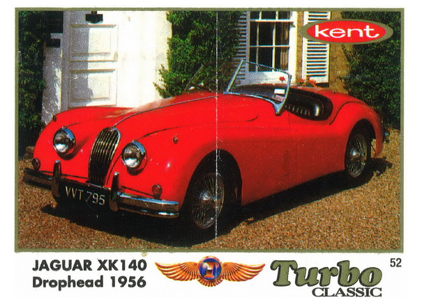 Вкладыш №52 — Jaguar XK140 Drophead 1956, изображение каталога