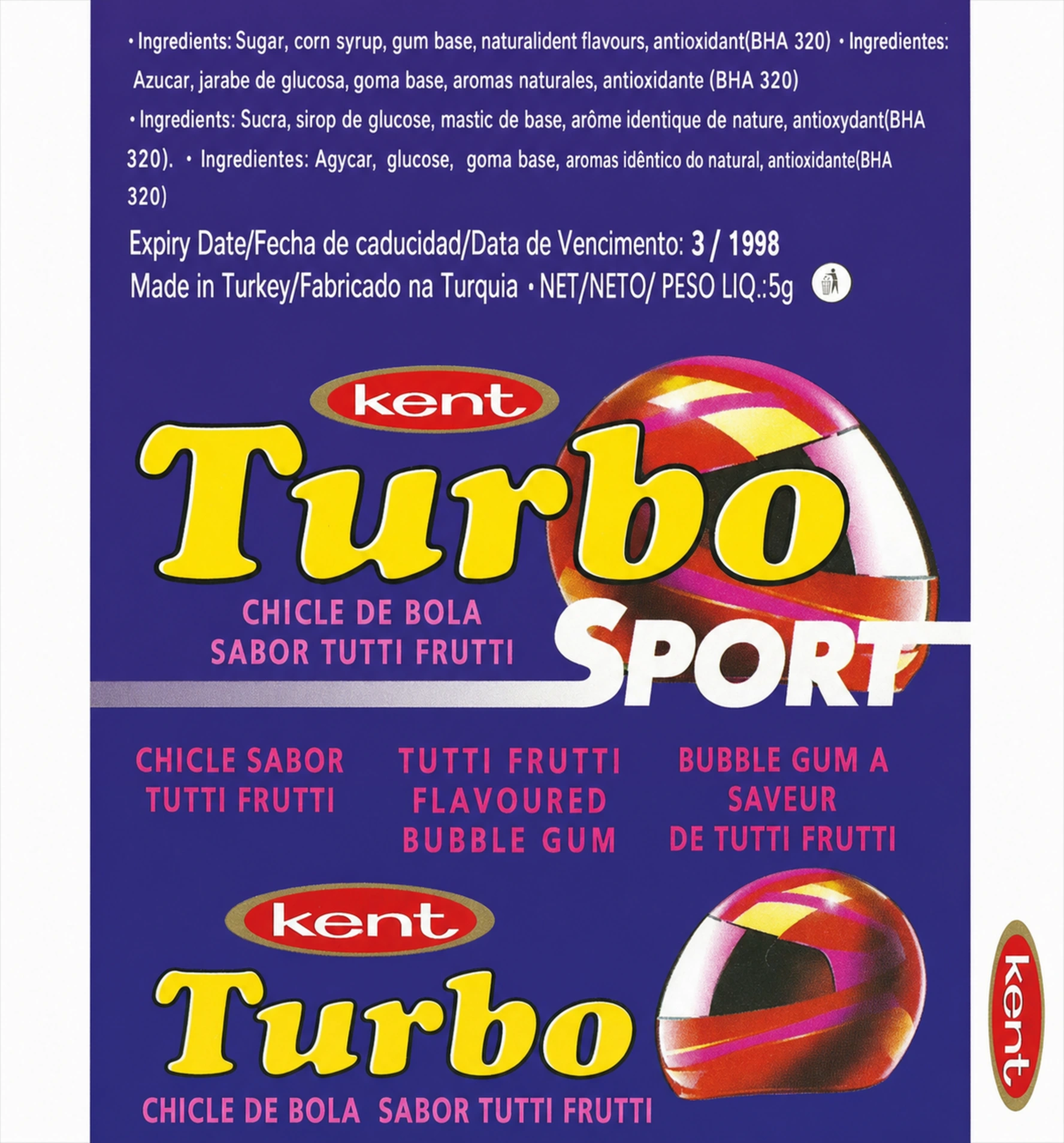 Обёртка 4 серии Turbo Sports, фиолетовая рамка — 1–70, восстановленное изображение