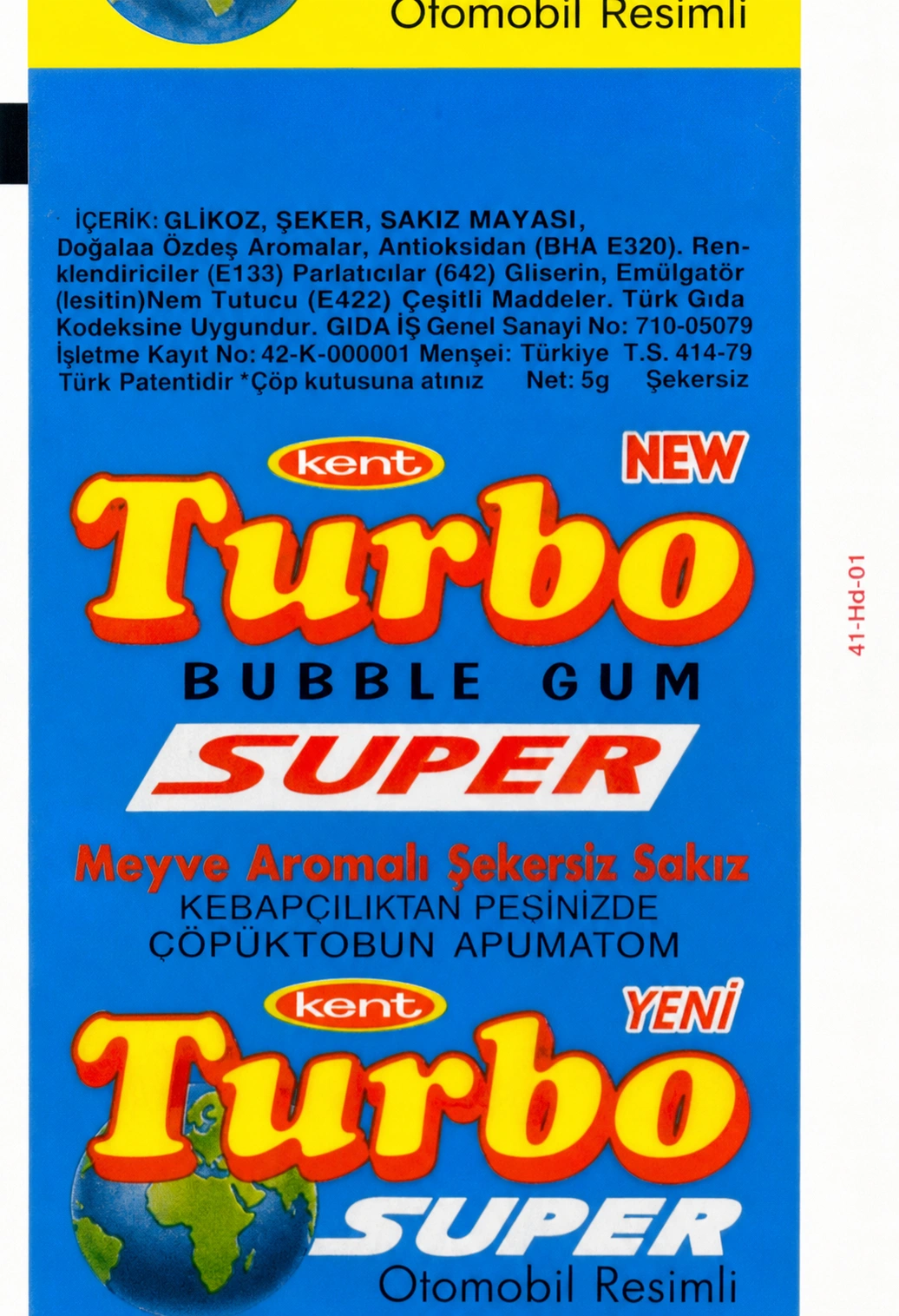Обёртка 3 серии Turbo Super 2003 turkish, восстановленное изображение