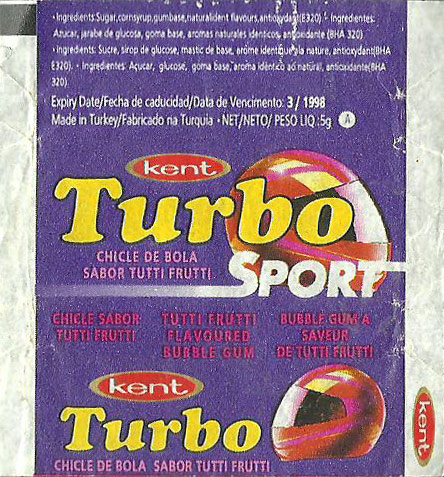 Обёртка 4 серии Turbo Sports, фиолетовая рамка — 1–70, оригинальный скан
