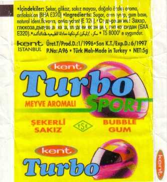 Обёртка 2 серии Turbo Sports, синяя рамка — 1–70, оригинальный скан
